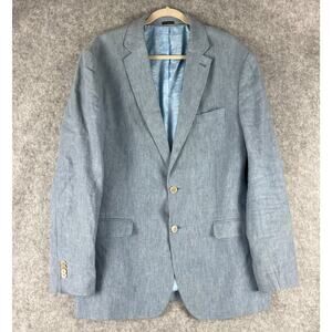 Joseph Abboud Linen Blazer Sport Coat Mens 44L Blue Slim Fit 2 Button